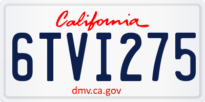 CA license plate 6TVI275