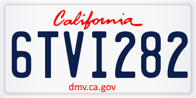 CA license plate 6TVI282