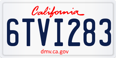 CA license plate 6TVI283