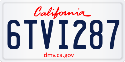 CA license plate 6TVI287