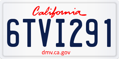 CA license plate 6TVI291