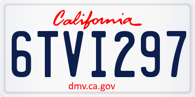 CA license plate 6TVI297