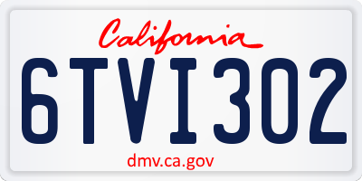 CA license plate 6TVI302