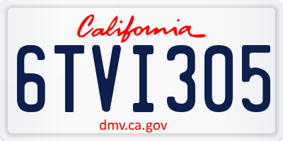 CA license plate 6TVI305