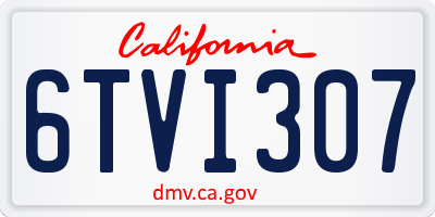 CA license plate 6TVI307