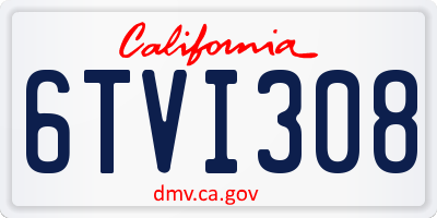 CA license plate 6TVI308