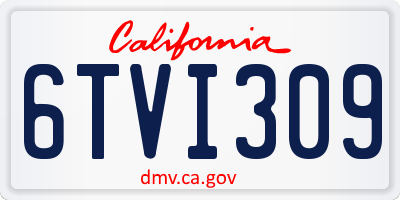CA license plate 6TVI309