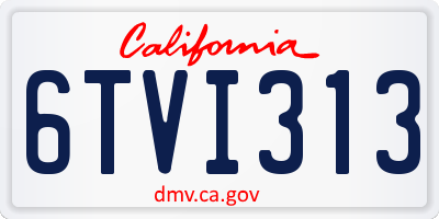 CA license plate 6TVI313