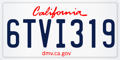 CA license plate 6TVI319