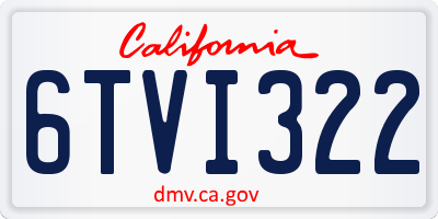 CA license plate 6TVI322