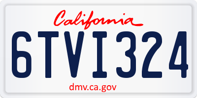 CA license plate 6TVI324