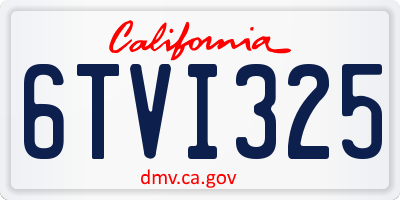 CA license plate 6TVI325