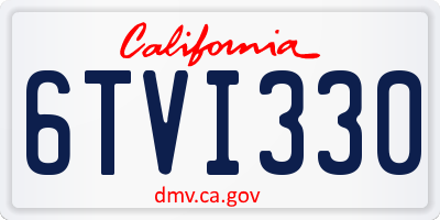 CA license plate 6TVI330