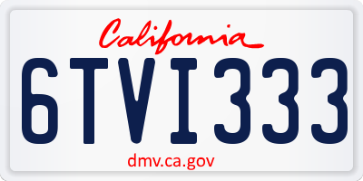 CA license plate 6TVI333