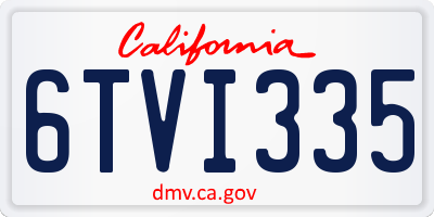 CA license plate 6TVI335