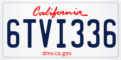 CA license plate 6TVI336