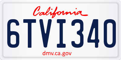 CA license plate 6TVI340