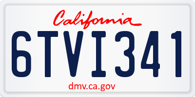 CA license plate 6TVI341