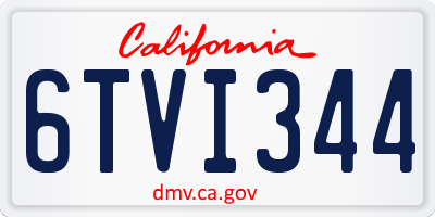 CA license plate 6TVI344