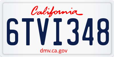 CA license plate 6TVI348