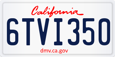 CA license plate 6TVI350