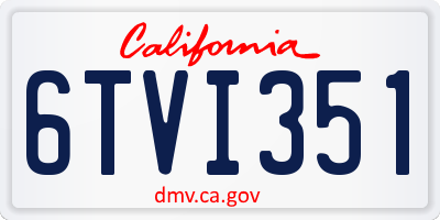 CA license plate 6TVI351
