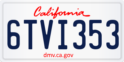 CA license plate 6TVI353