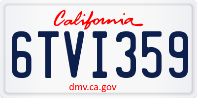 CA license plate 6TVI359