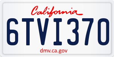 CA license plate 6TVI370