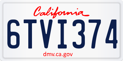 CA license plate 6TVI374