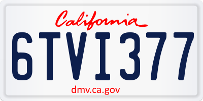 CA license plate 6TVI377