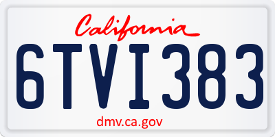 CA license plate 6TVI383