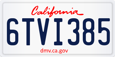 CA license plate 6TVI385