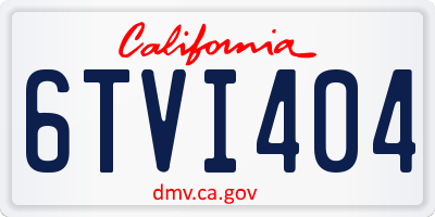 CA license plate 6TVI404