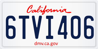 CA license plate 6TVI406