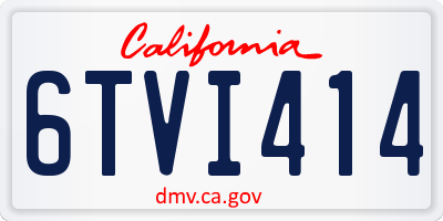 CA license plate 6TVI414