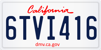 CA license plate 6TVI416