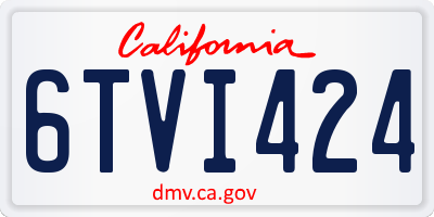 CA license plate 6TVI424
