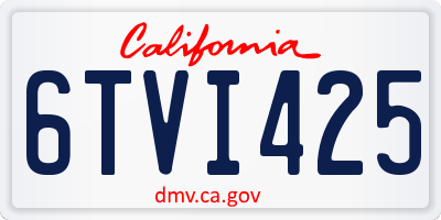 CA license plate 6TVI425
