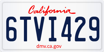 CA license plate 6TVI429