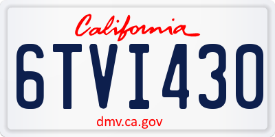 CA license plate 6TVI430