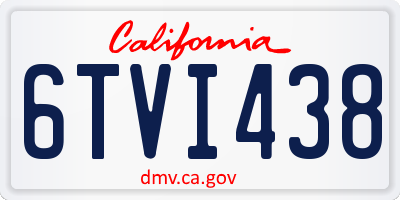 CA license plate 6TVI438