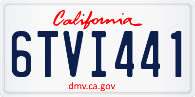 CA license plate 6TVI441