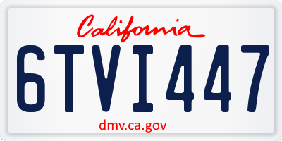 CA license plate 6TVI447