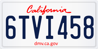 CA license plate 6TVI458