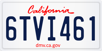 CA license plate 6TVI461