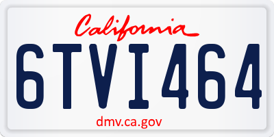 CA license plate 6TVI464