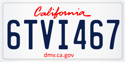 CA license plate 6TVI467