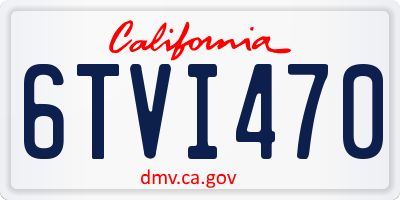CA license plate 6TVI470