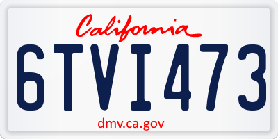 CA license plate 6TVI473